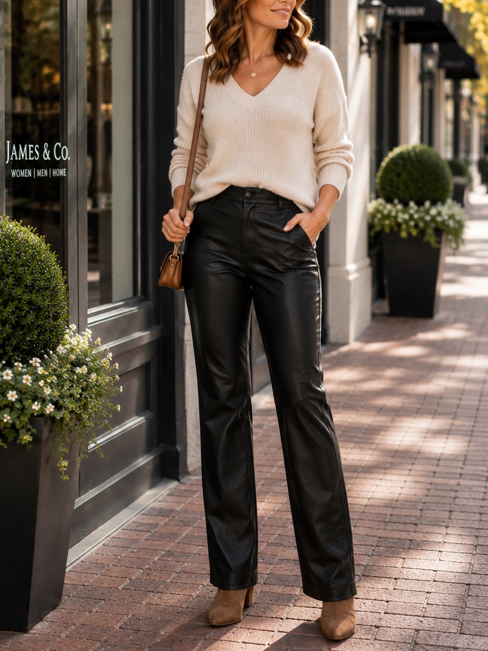 NWT Banana Republic Vegan/Faux Leather Straight Leg Pants Black 16